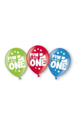 Picture of FUN TO BE ONE BOY PRINTED BALLOONS 11INCH  LATEX - 6PK